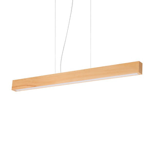 Sospensione Industrial-Minimal Craft Legno Marrone Led 37W 3000K