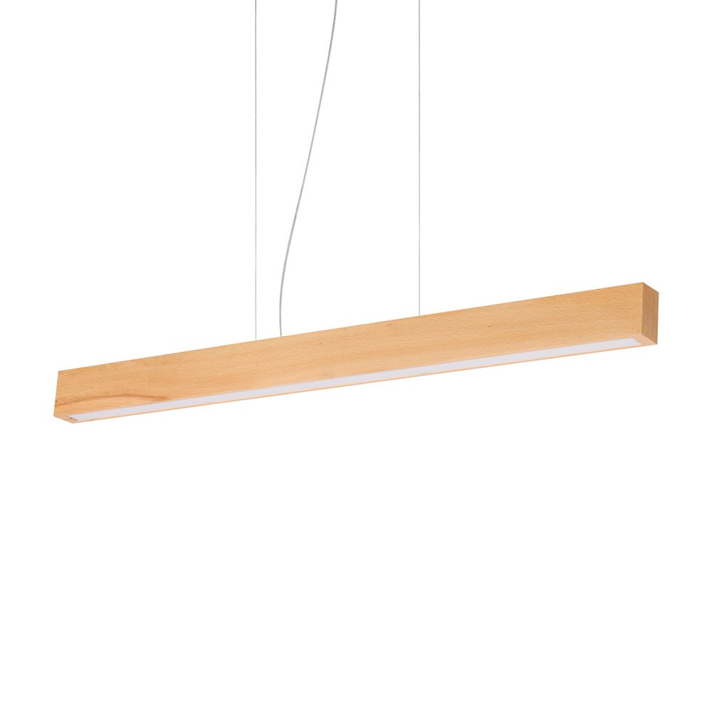 Sospensione Industrial-Minimal Craft Legno Marrone Led 37W 3000K