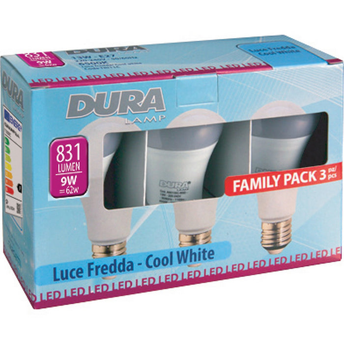 6pz led set 3 goccia 9w e27 lumen 831-6500k fredda 2844