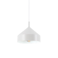 Sospensione Industrial-Minimal Yurta Metallo Bianco 1 Luce E27 D21