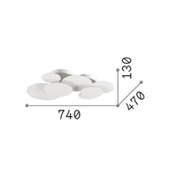 Plafoniera Moderna Cloud Metallo Bianco Led 46W 3000K Luce Calda