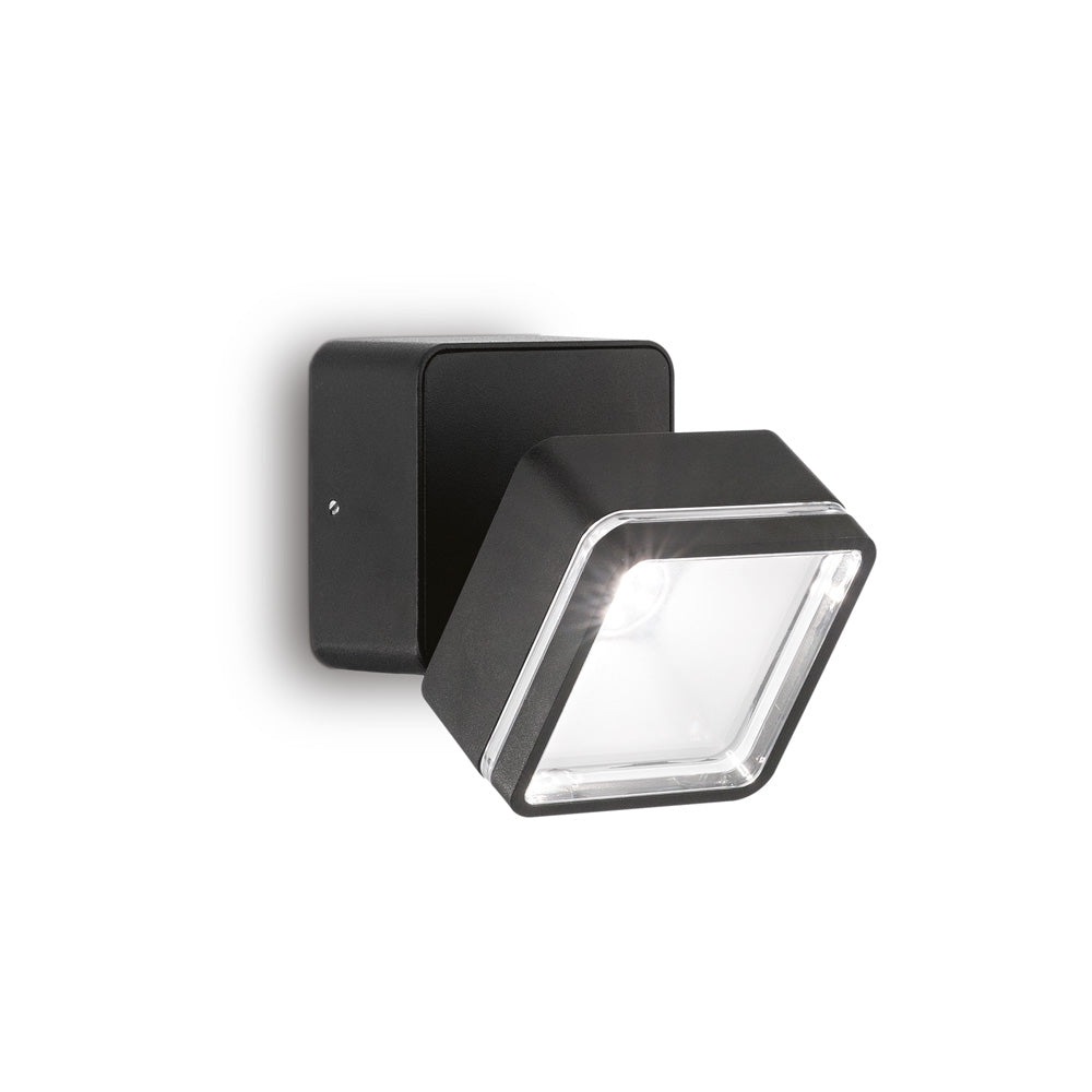 Applique Moderna Square Omega Metallo Nero Led 7W 4000K Luce Naturale