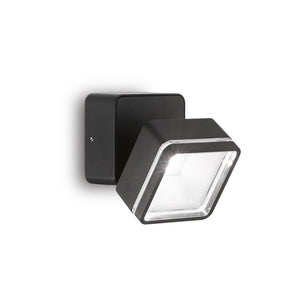 Applique Moderna Square Omega Metallo Nero Led 7W 4000K Luce Naturale