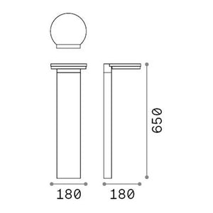 Paletto Da Esterno Round Path Alluminio Antracite Led 10W 3000K Luce Calda