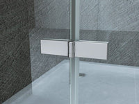 Box doccia in Cristallo 8 mm frameless due lati con due porte a libro soffietto Easyclean - Misura: 60 x 100 x 195h cm 