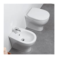 Sanitari Filo parete Pratica Ceramica Azzurra WC + BIDET + SEDILE in OFFERTA filo muro