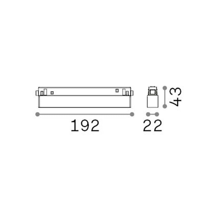 Supporto Lineare Binario Ego Alluminio Nero Led 7W 3000K Dali Luce Calda