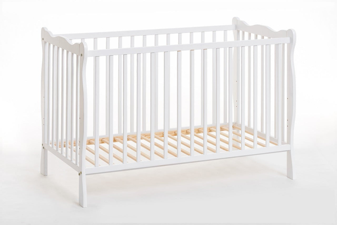 Letto culla bambini neonati 124x82x71 Cm in legno di pino Ala colore Bianco