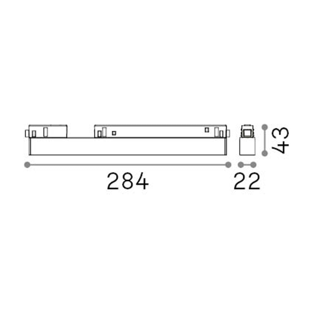 Supporto Lineare Binario Ego Alluminio Nero Led 7W 3000K 1-10V L.28,4Cm