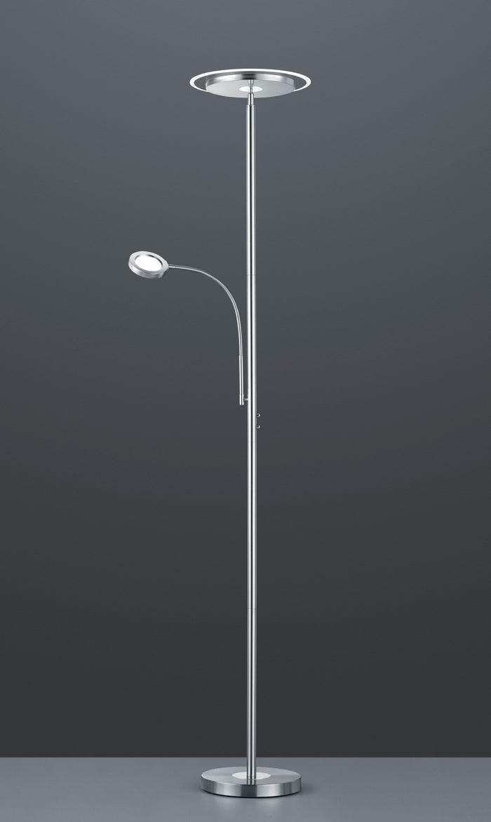 Lampada Piantana 2 Luci Tonde Acciaio Moderna 18W H 180 cm Ackbar GD Trio