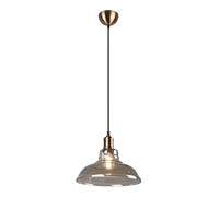 Lampada a Sospensione Led Soffitto Vetro a Campana Ottone Anticato Aldo GD Trio