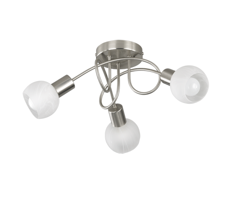 Plafoniera Soffitto Led Interno Girandola 3 Spots Luci Acciaio Antibes GD Trio