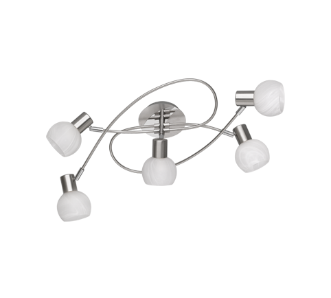 Plafoniera Soffitto Led Interno Girandola 5 Spots Luci Acciaio Antibes GD Trio