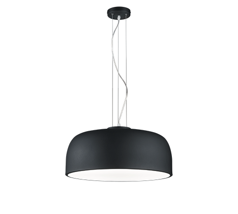 Lampada Sospensione Tonda Moderna 4 Luci Lampadario Nero Baron GD Trio