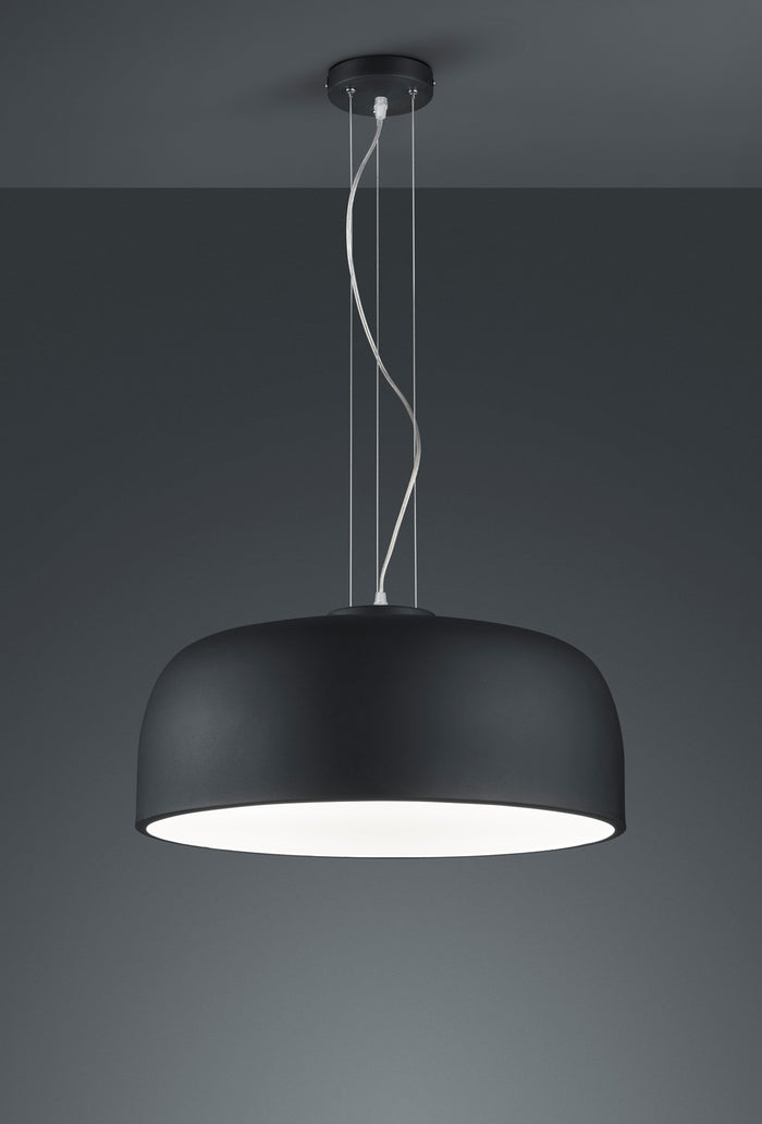 Lampada Sospensione Tonda Moderna 4 Luci Lampadario Nero Baron GD Trio