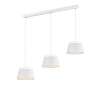 Lampada Sospensione Interno 3 Coni Luci Doppio Diffusore Bianco Baroness GD Trio