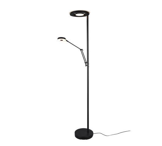 Lampada Piantana Led da Lettura 2 Luci 32 W Dimmer Nero Barrie GD Trio