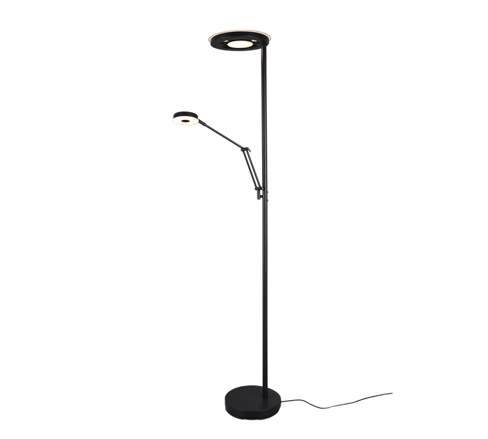 Lampada Piantana Led da Lettura 2 Luci 32 W Dimmer Nero Barrie GD Trio