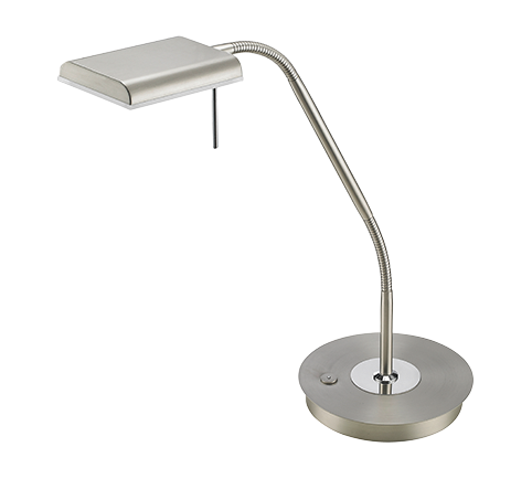 Lampada Tavolo Studio Touch Flessibile Dimmer Moderna Acciaio Bergamo GD Trio