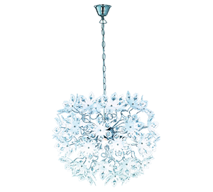 Lampada Sospensione Interno Fiori Trasparenti 3 Luci Cromo Blowball GD Trio