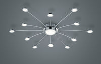 Plafoniera Led Soffitto Interno Cromata 12 luci + 1 Telcomando Bodrum GD Trio