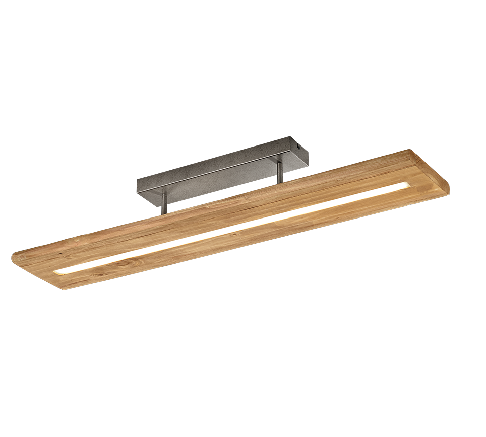 Plafoniera Led in Legno Rettangolare bi-emissione Dimmer 13 W Brad GD Trio