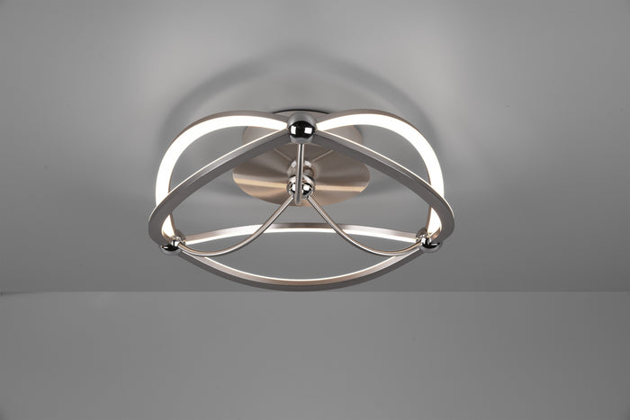 Plafoniera Led Soffitto Interno Ellissi Acciaio 41 cm Charivari GD Trio GD Trio