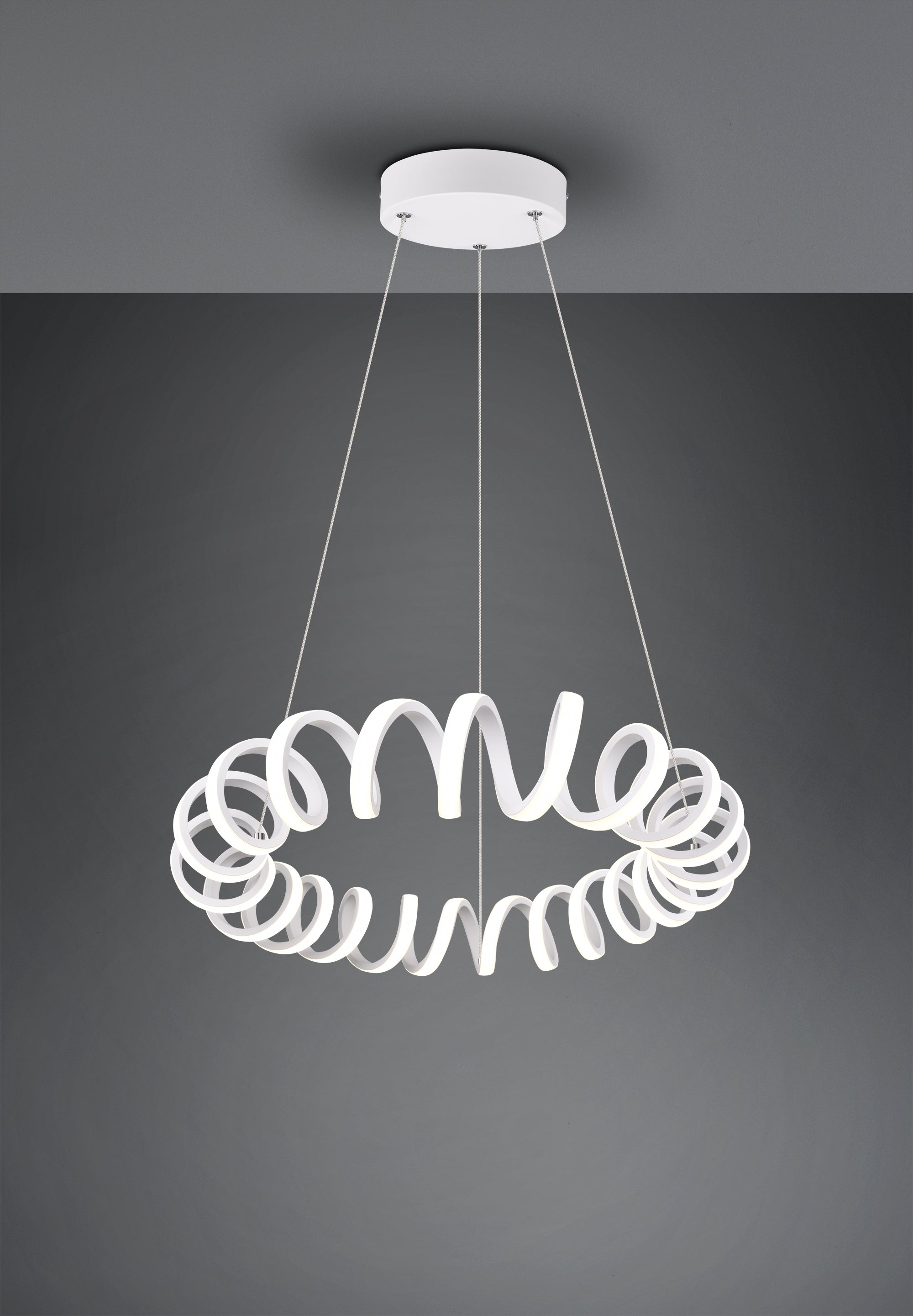 Lampada Sospensione Led Moderna Spirale Infinito Bianca Curl GD Trio