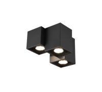 Plafoniera Soffitto Interno 3 Cubi Neri Moderni GU10 5W Fernando GD Trio