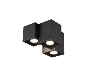 Plafoniera Soffitto Interno 3 Cubi Neri Moderni GU10 5W Fernando GD Trio