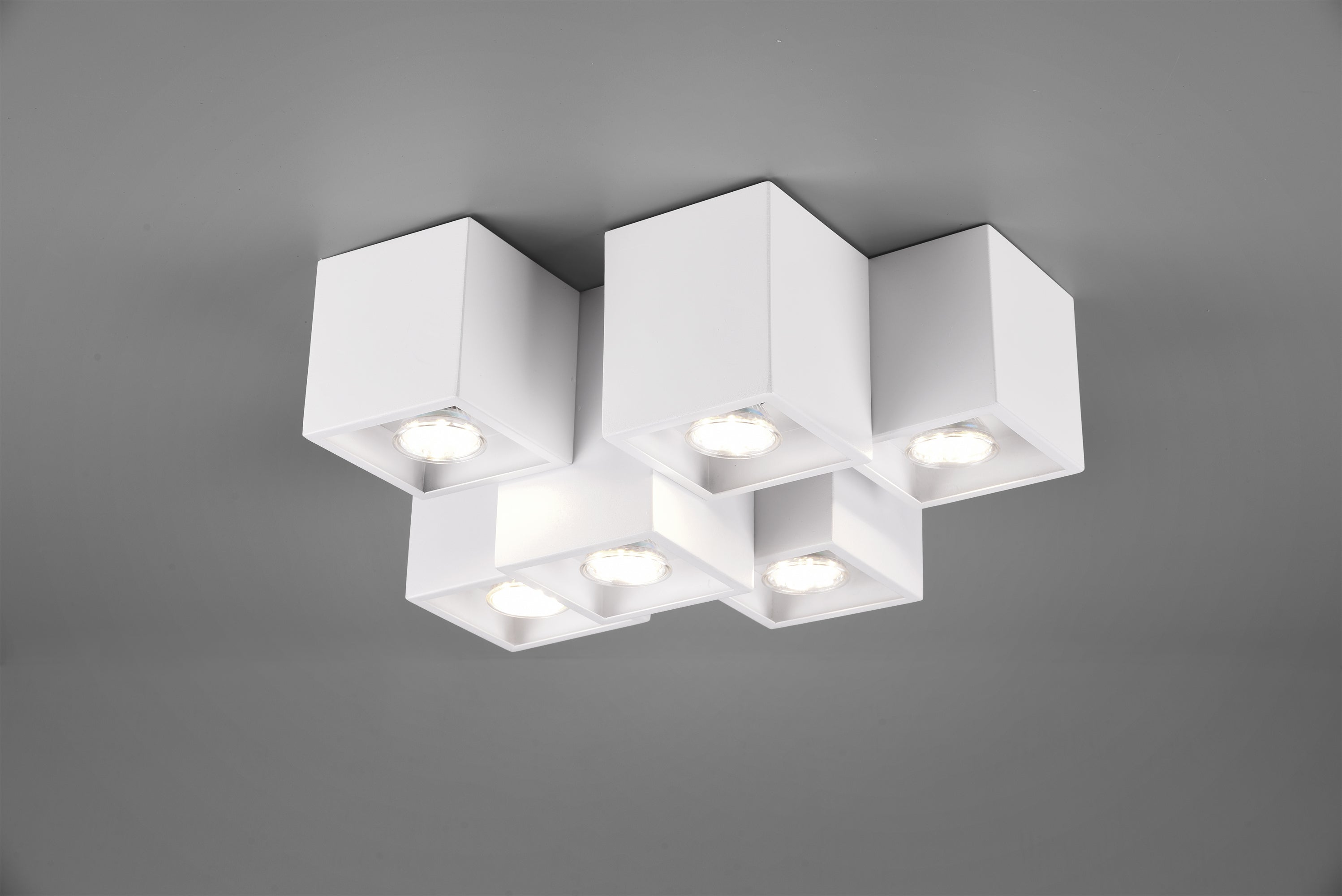 Plafoniera Soffitto Interno 6 Cubi Bianchi Moderni GU10 5W Fernando GD Trio