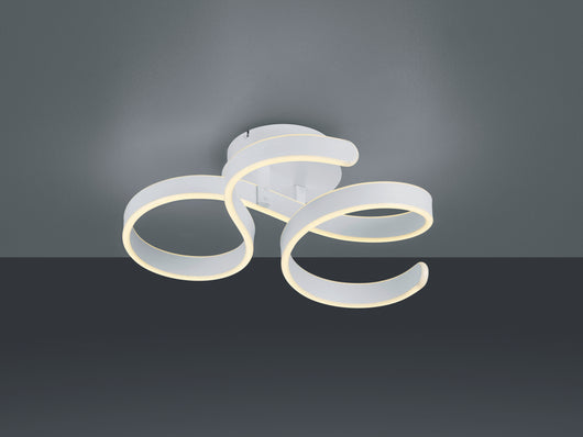 Plafoniera Soffitto Led Moderna 40W  Dimmer Vortici Bianca Francis GD Trio