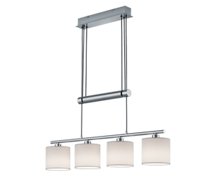 Lampada Sospensione 4 Diffusori Bilanciere Regolabile Bianco Garda GD Trio