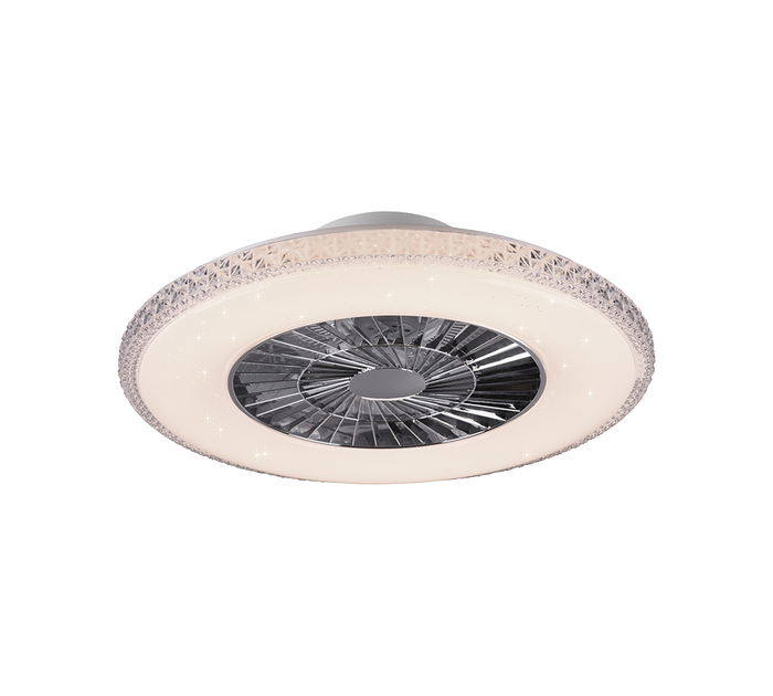 Ventilatore con Lampada Plafoniera Led Soffitto effetto Cristallo Harstad GD Trio