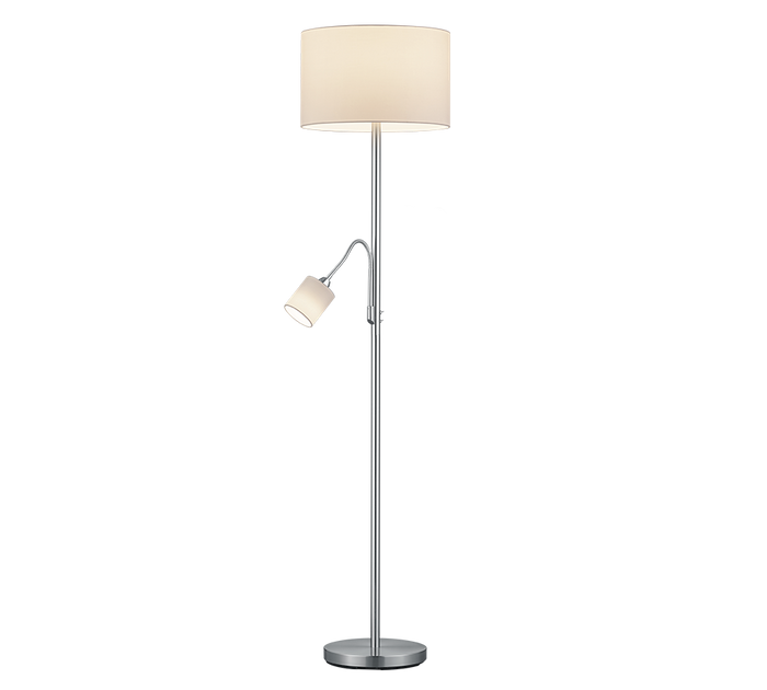 Piantana con Lampada Lettura 6W Acciaio Paralume Bianco H 170 Hotel GD Trio