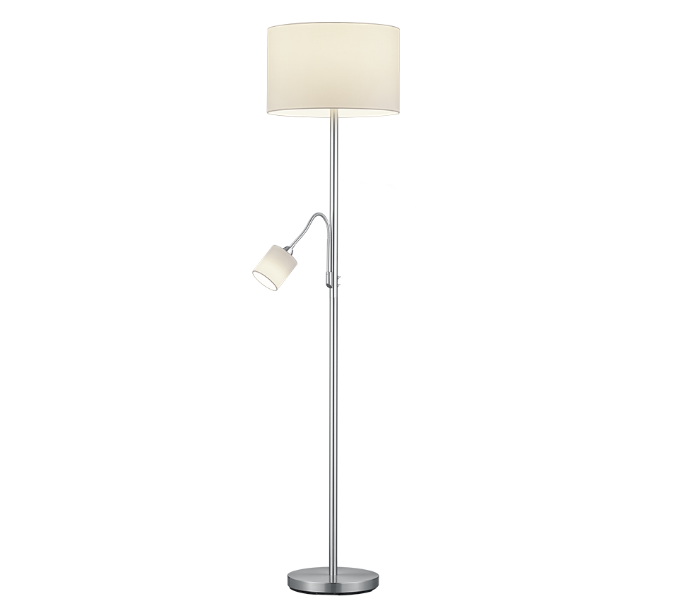 Piantana con Lampada Lettura 6W Acciaio Paralume Bianco H 170 Hotel GD Trio