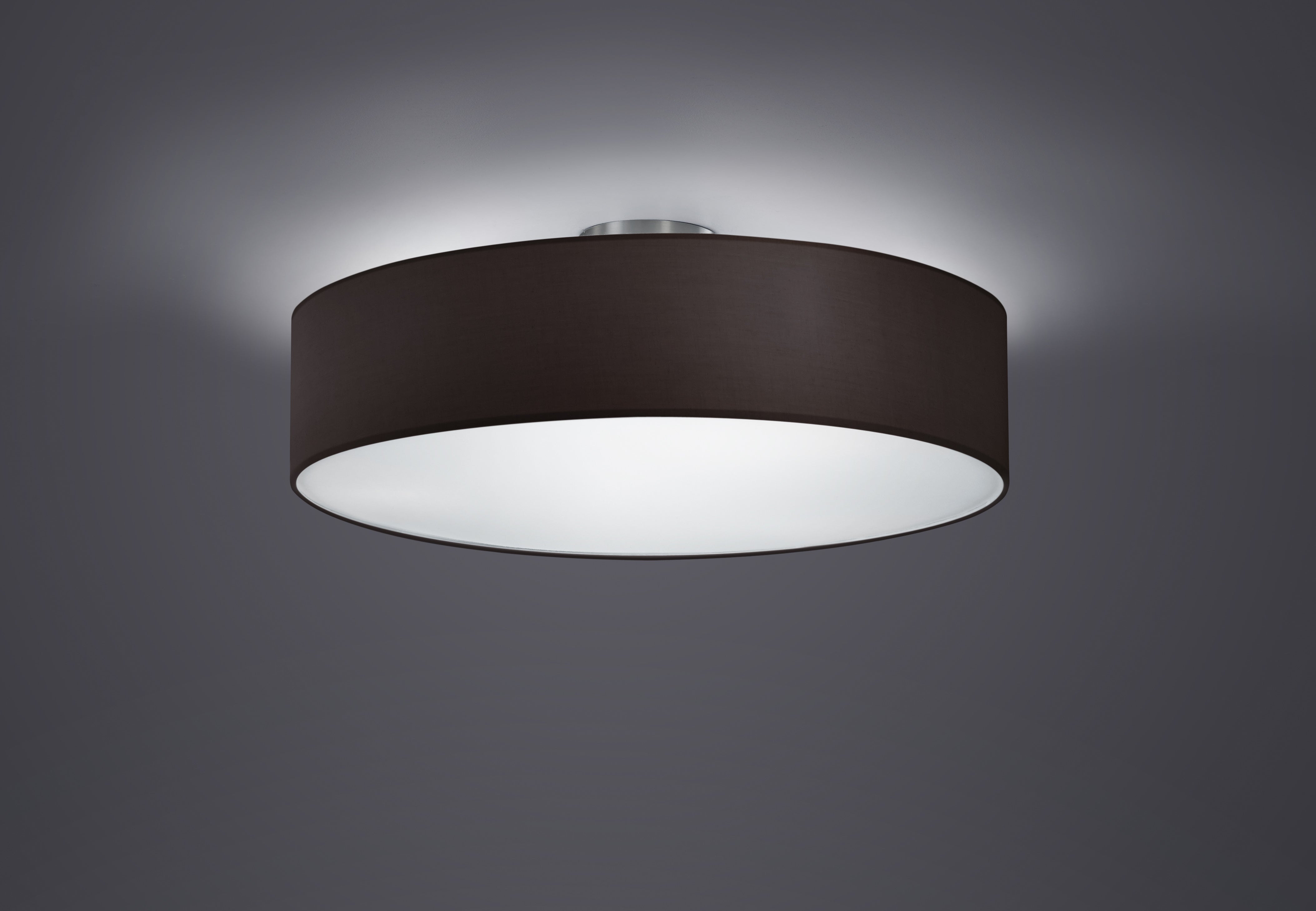 Plafoniera Soffitto Interno Tonda 28W 3 Luci Diffusore Nero Bianco GD Trio