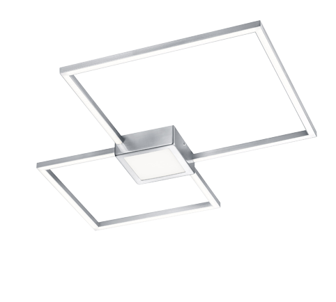 Plafoniera Led Interno Parete Soffitto 2 Quadrati Dimmer Acciaio Hydra GD Trio