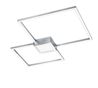 Plafoniera Led Interno Parete Soffitto 2 Quadrati Dimmer Acciaio Hydra GD Trio