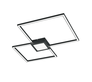 Plafoniera Led Interno Parete Soffitto 2 Quadrati Dimmer Antracite Hydra GD Trio