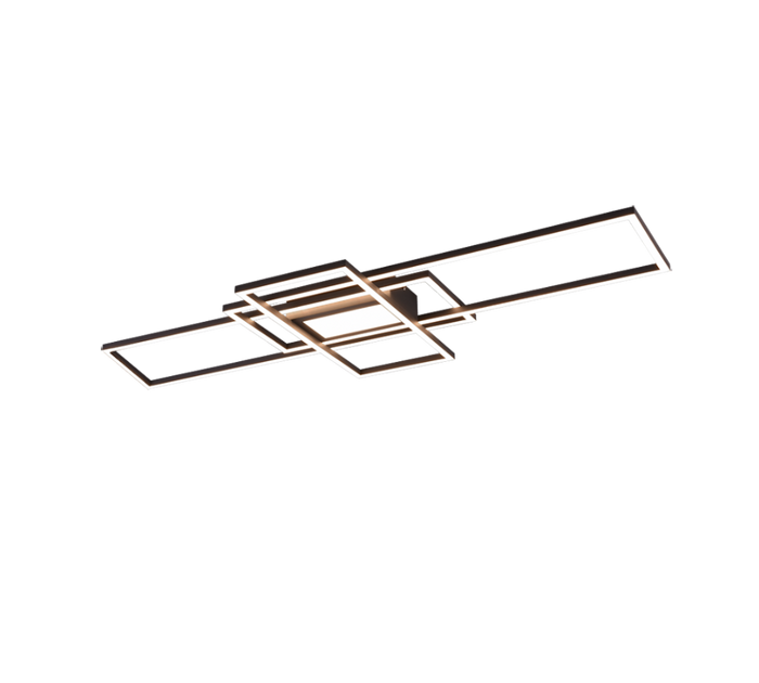 Plafoniera Led Esterno Parete Soffitto 3 Rettangoli Antracite Irvine GD Trio