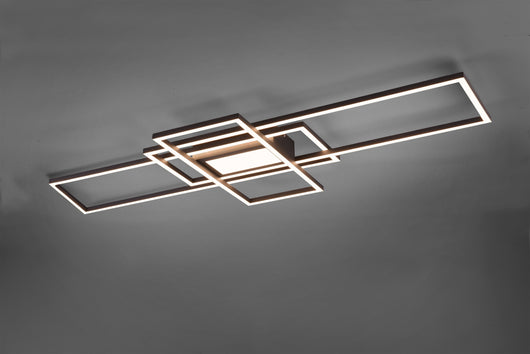 Plafoniera Led Esterno Parete Soffitto 3 Rettangoli Antracite Irvine GD Trio