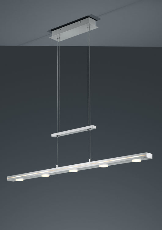 Lampada Sospensione Interno Led 7 Luci Bidirezionali Acciaio Lacal GD Trio