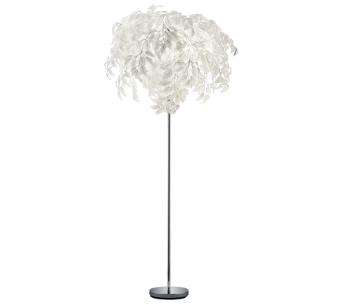 Lampada Piantana Terra Elegante con Foglie Cromo H 180 cm Leavy GD Trio