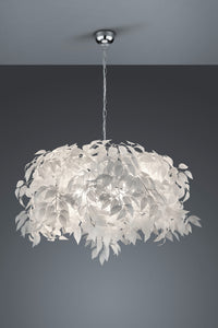 Lampada Sospensione Interno 4 Luci Elegante con Foglie Cromo Leavy GD Trio