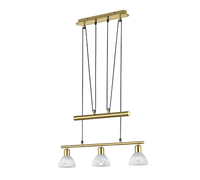 Lampada Sospensione Interno con Bilanciere 3 Luci Led Ottone Levisto GD Trio