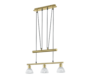 Lampada Sospensione Interno con Bilanciere 3 Luci Led Ottone Levisto GD Trio