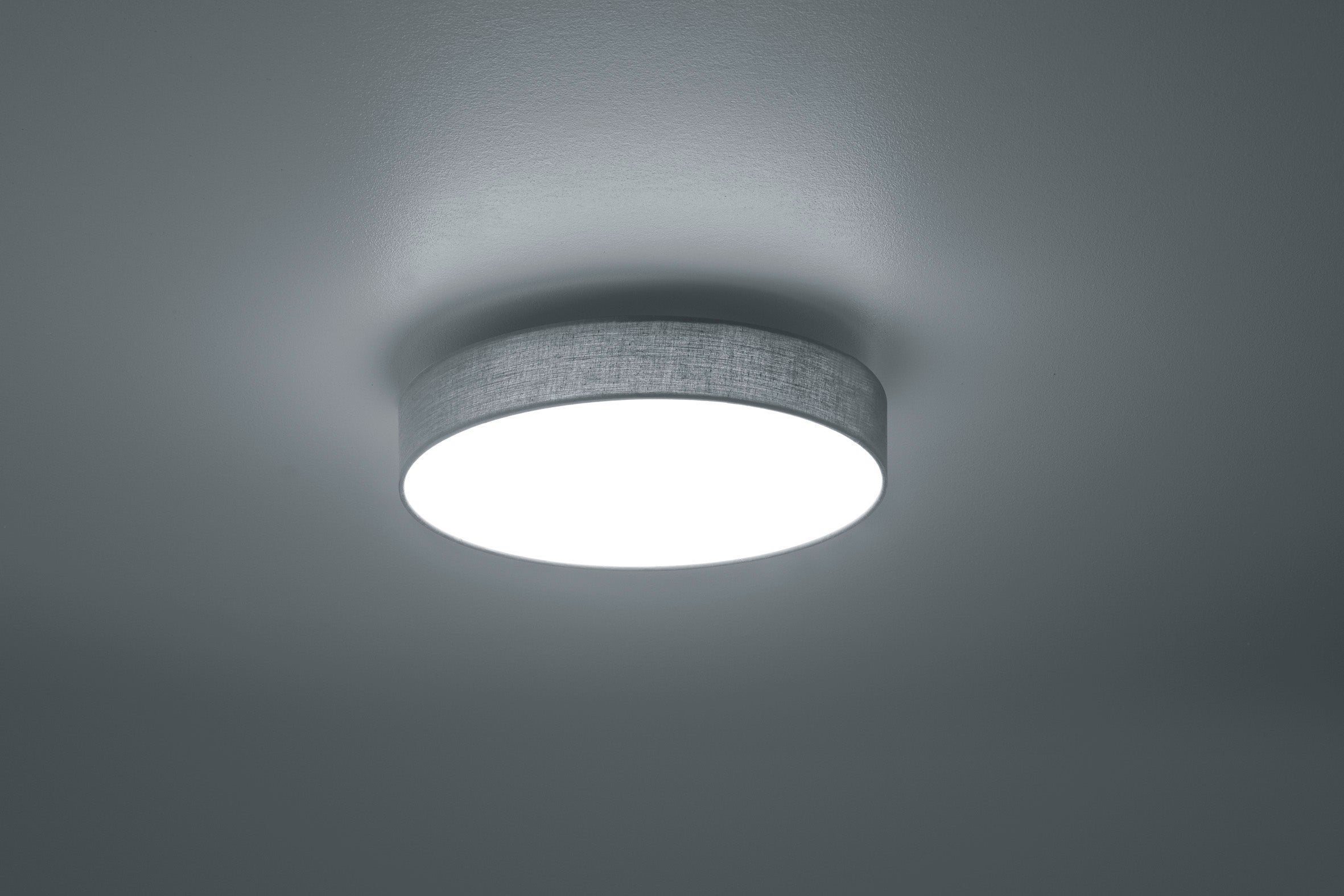 Plafoniera Led Soffitto Interno Diffusore Stoffa Grigio 40 cm Lugano GD Trio