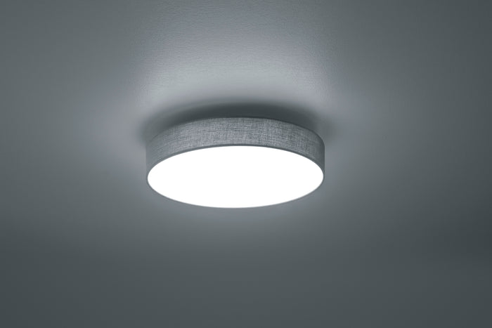 Plafoniera Led Soffitto Interno Diffusore Stoffa Grigio 40 cm Lugano GD Trio