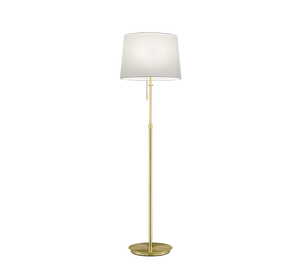 Lampada Piantana 3 Lampadine Ottone Paralume Bianco Regolabile Lyon GD Trio